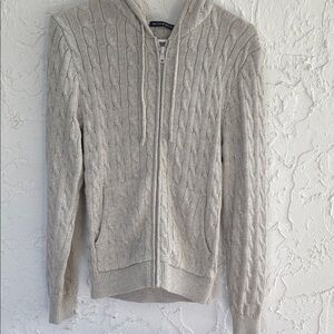 Brandy Melville Light Gray Zip-Up Sweater